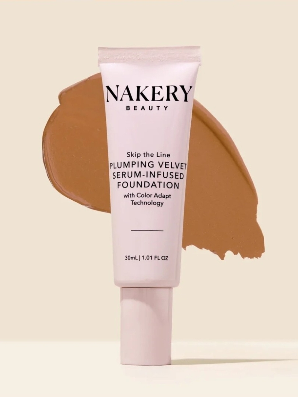 Nakery Beauty Plumping Velvet Serum-Infused Foundation - Medium New In Box